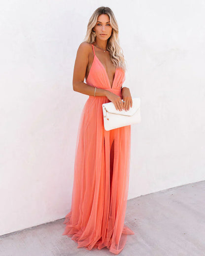 Valeria – Abito Maxi Con Stampa Floreale Dalla Linea Fluida