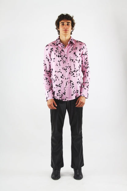Raimundus - Camicia Uomo Rosa Moderna Stile Contemporaneo