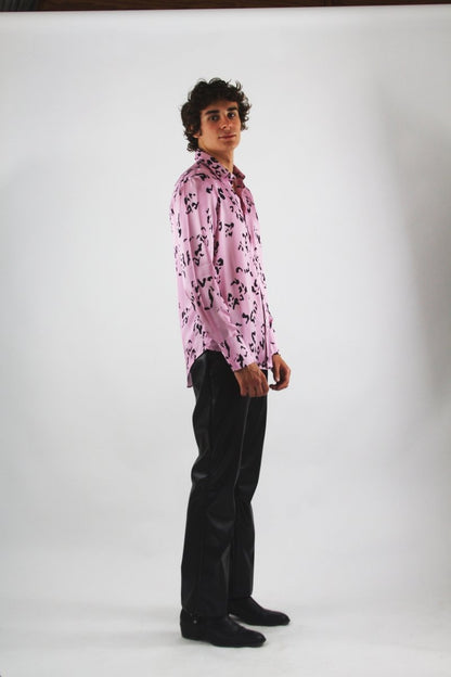 Raimundus - Camicia Uomo Rosa Moderna Stile Contemporaneo