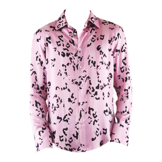 Raimundus - Camicia Uomo Rosa Moderna Stile Contemporaneo