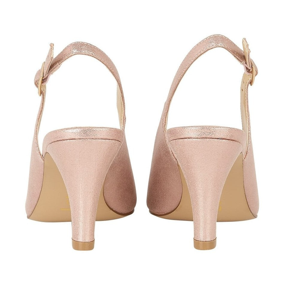 Sibilla - Scarpe donna peep toe rosa metallico eleganti