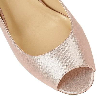 Sibilla - Scarpe donna peep toe rosa metallico eleganti