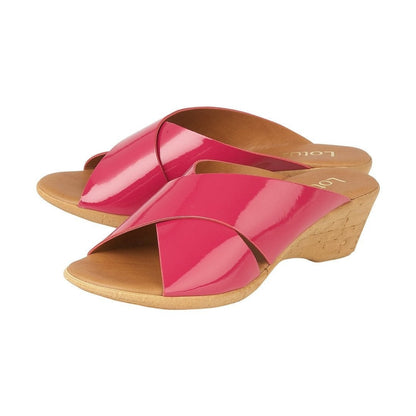 Stella - Sandali donna zeppa rosa lucida eleganti