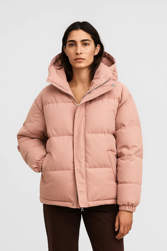 Sibilla – Piumino Imbottito Cappuccio Verde Salvia