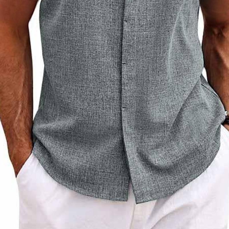 Helios - Camicia Senza Maniche Colletto Rever Uomo Estate