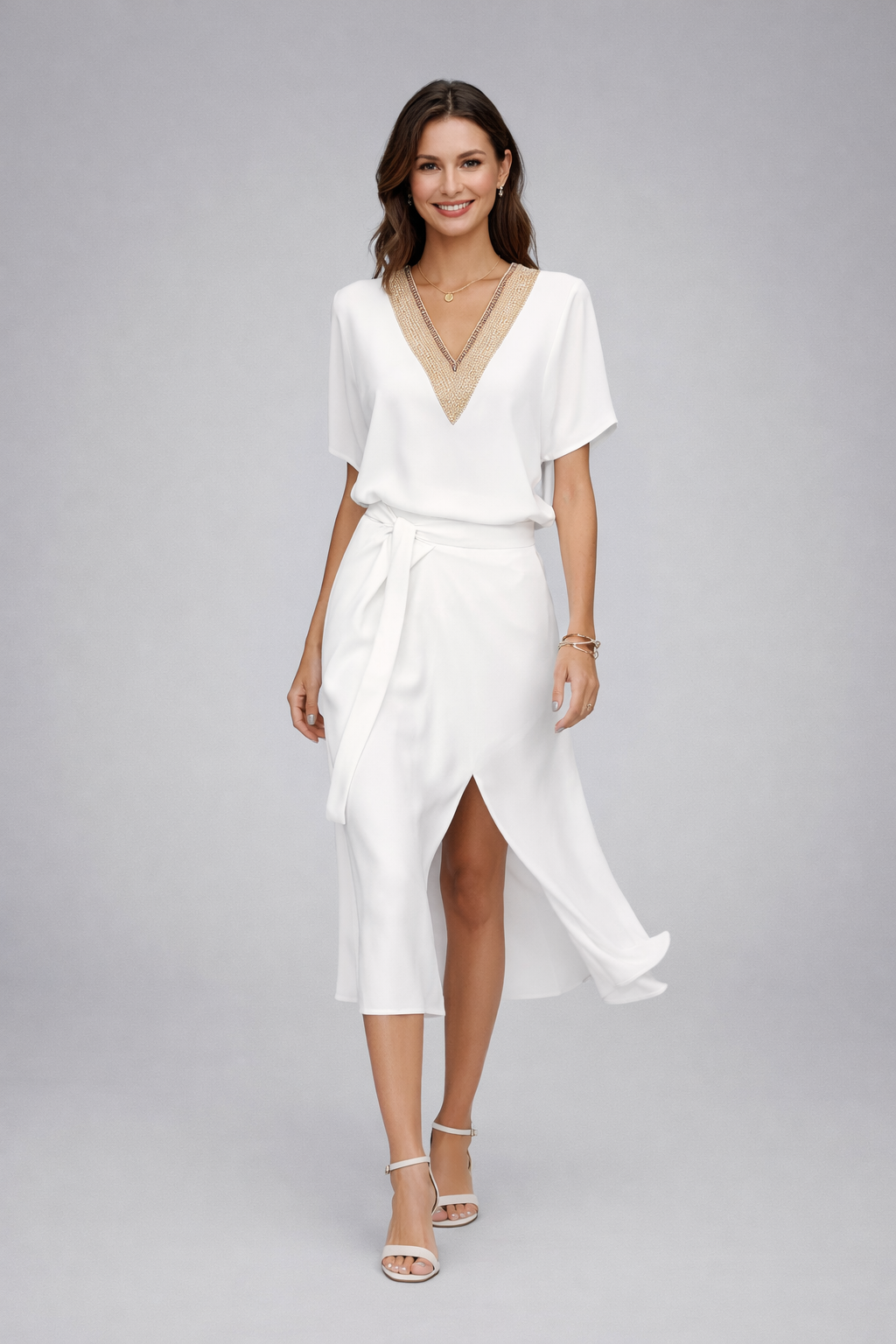 Diva – Abito Longuette Estivo Con Elegante Scollo A V