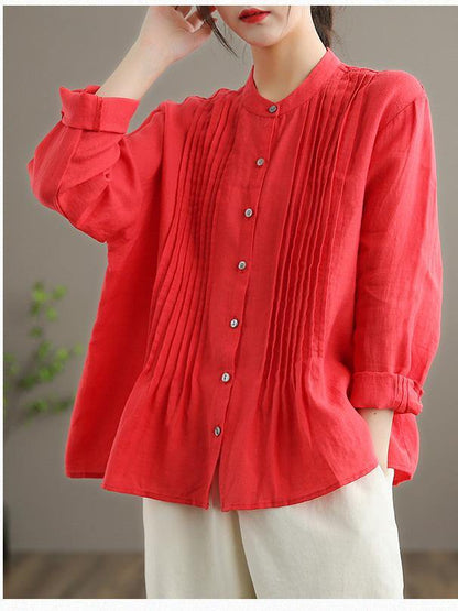 Teodora - Tunica Camicia Donna Bianca Ramie Naturale Moderna