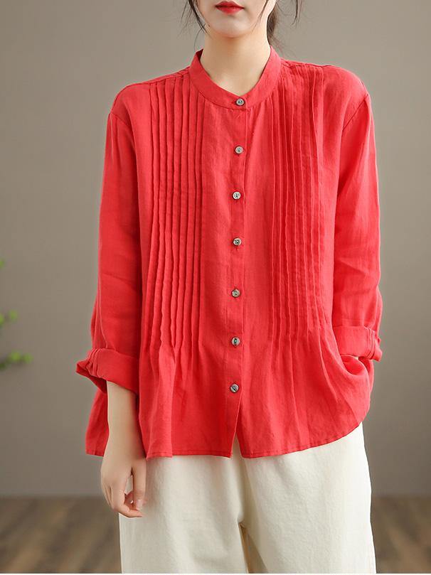 Teodora - Tunica Camicia Donna Bianca Ramie Naturale Moderna
