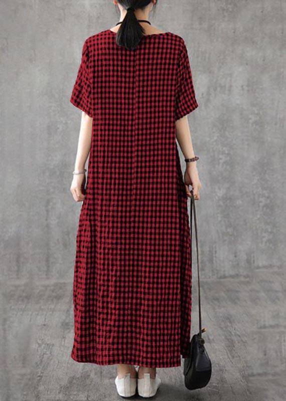 Giulia - Abito Patchwork Nero Plaid Estivo Elegante