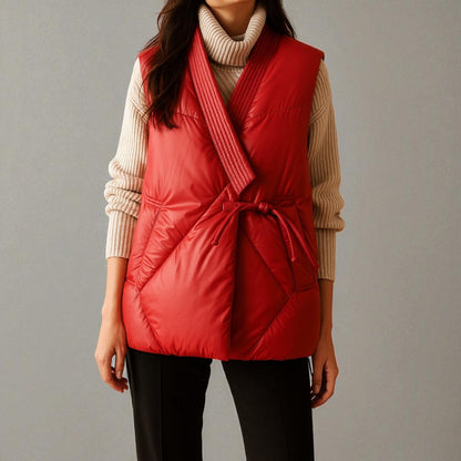 Fiammetta - Gilet Trapuntato Donna Autunnale con Cintura
