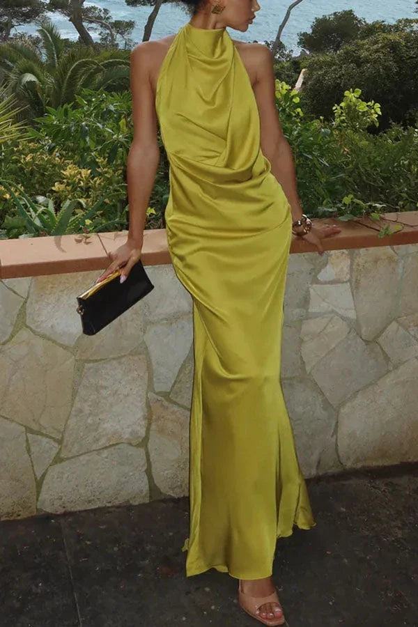 Linda - Vestito lungo donna giallo elegante