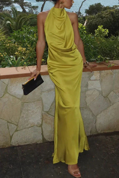 Linda - Vestito lungo donna giallo elegante