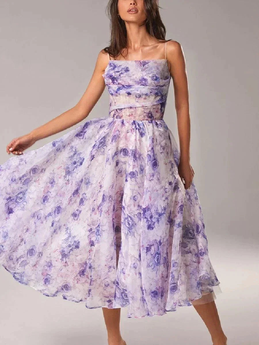 Lidia - Abito midi donna floreale