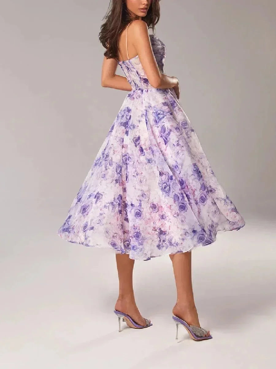 Lidia - Abito midi donna floreale