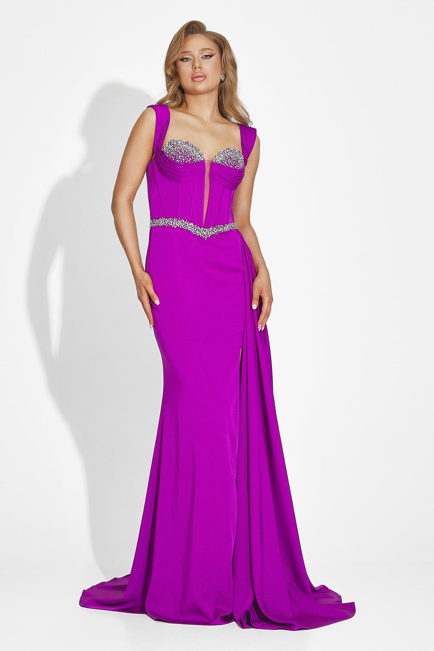 Sveva - Abito Lungo Donna Fucsia Elegante Femminile Vibrante