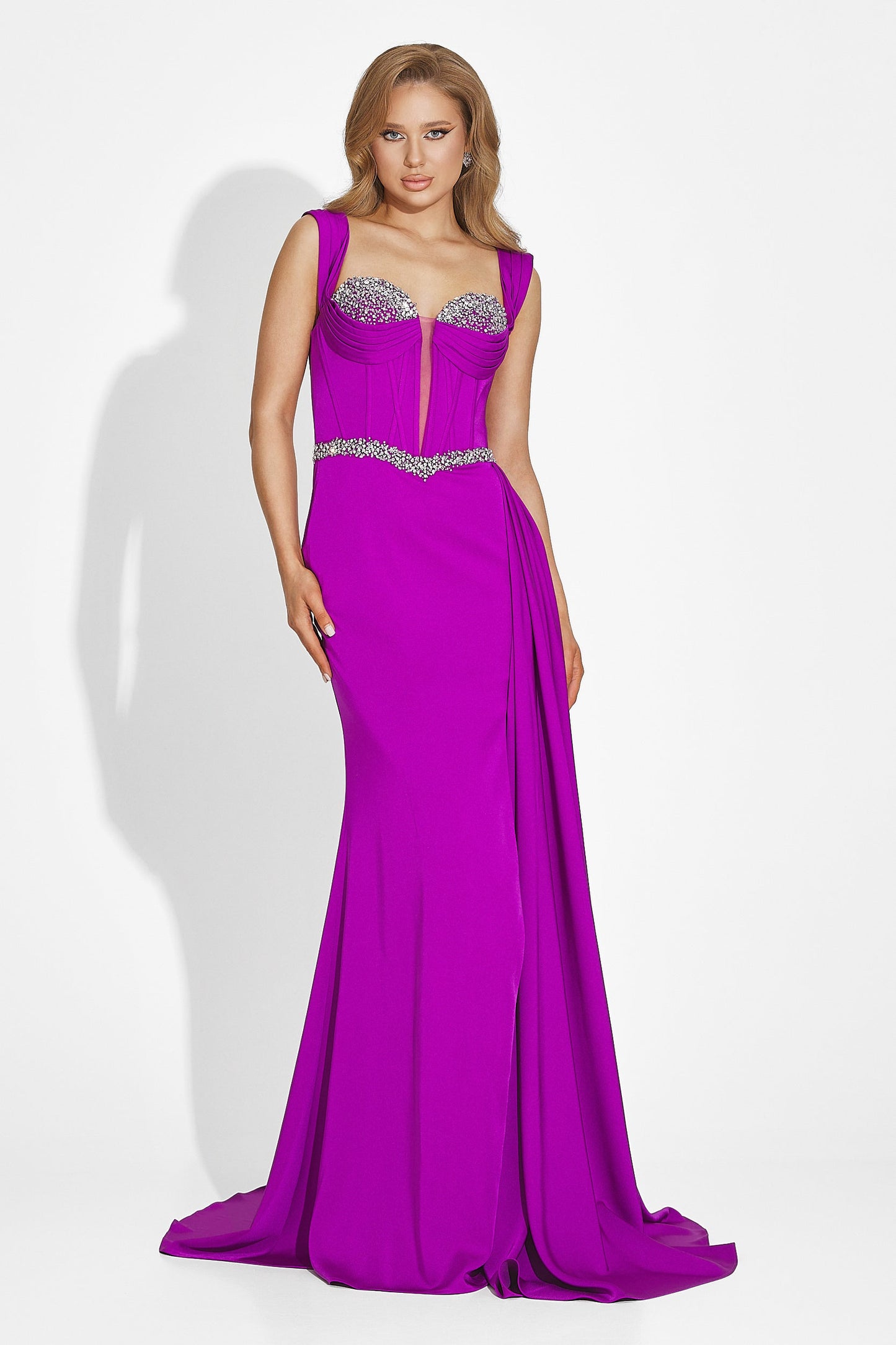Sveva - Abito Lungo Donna Fucsia Elegante Femminile Vibrante