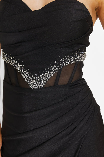 Tamara - Abito Lungo Donna Nero Elegante Femminile Moderno