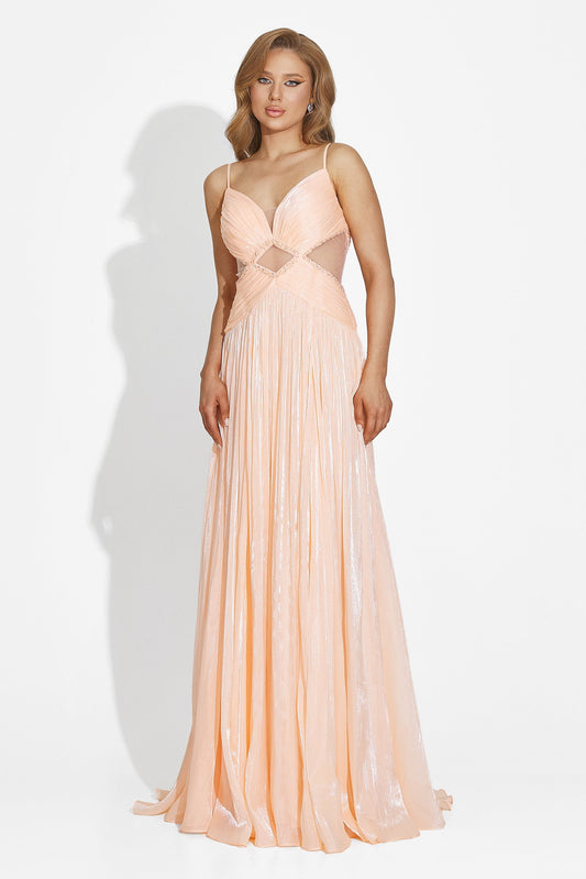 Teodora - Long Peach Lady Dress