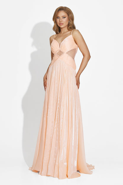 Teodora - Long Peach Lady Dress