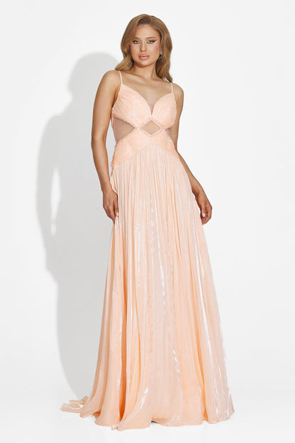 Teodora - Long Peach Lady Dress
