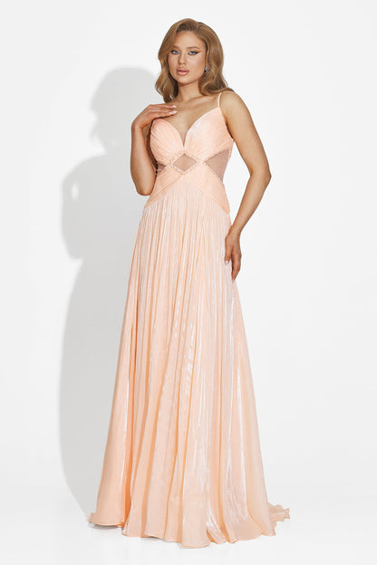 Teodora - Long Peach Lady Dress
