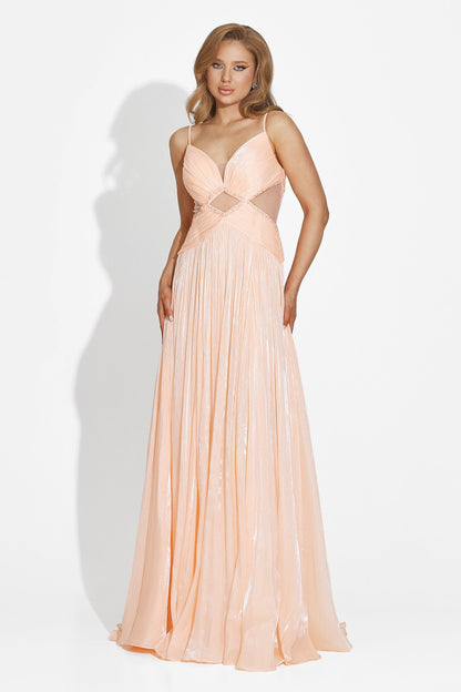 Teodora - Long Peach Lady Dress
