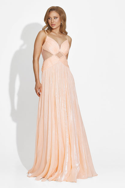 Teodora - Long Peach Lady Dress