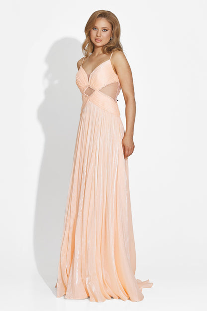 Teodora - Long Peach Lady Dress