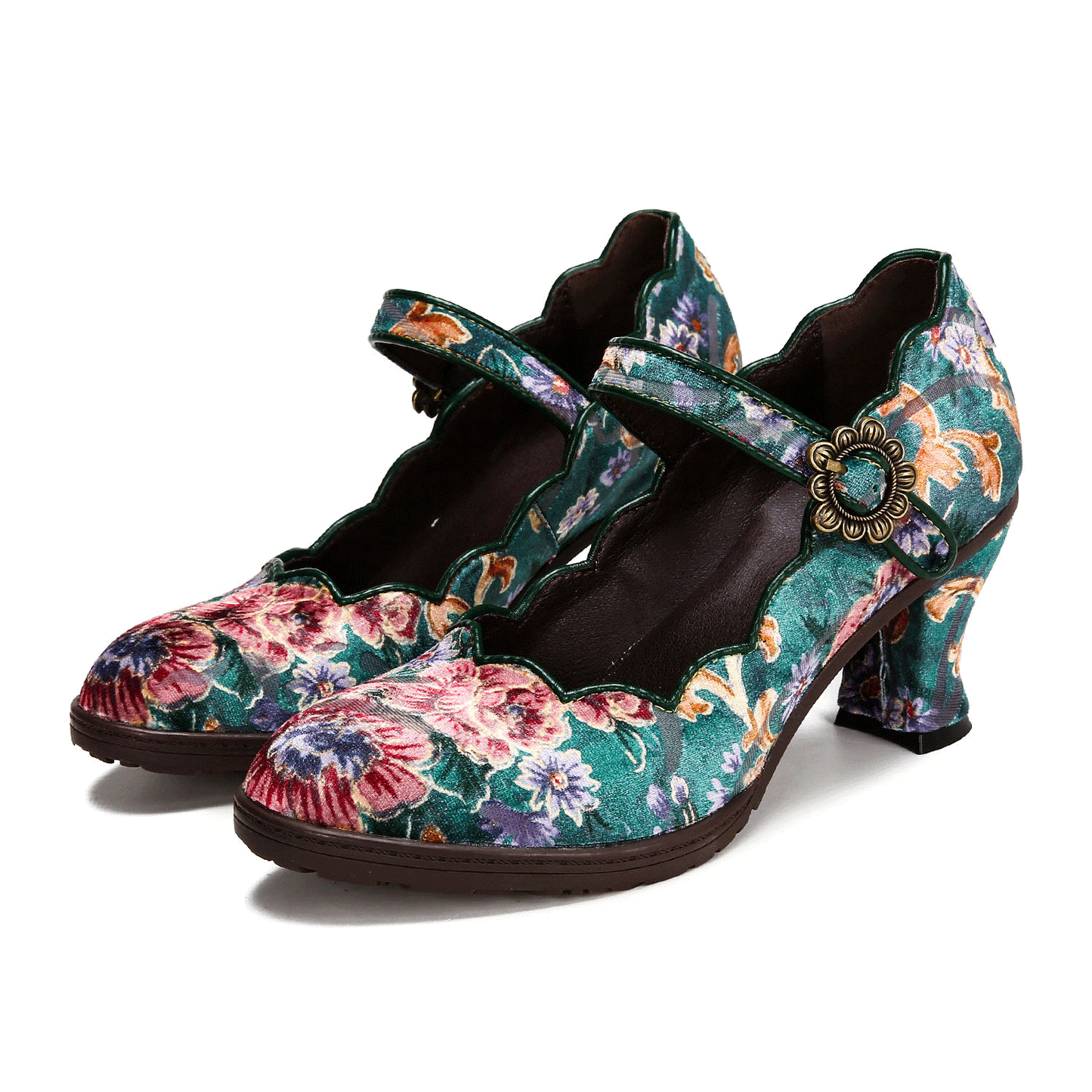 Rimae - Scarpe Pumps Ricamate Retro Eleganti Donna