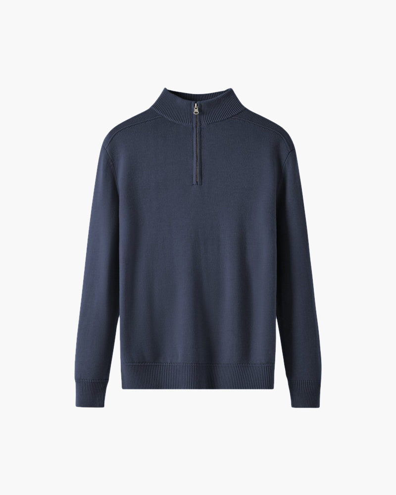 Romeo – Maglione Invernale Con Mezza Zip E Orlo A Coste