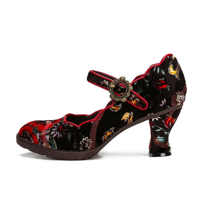 Rimae - Scarpe Pumps Ricamate Retro Eleganti Donna