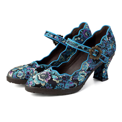 Rimae - Scarpe Pumps Ricamate Retro Eleganti Donna