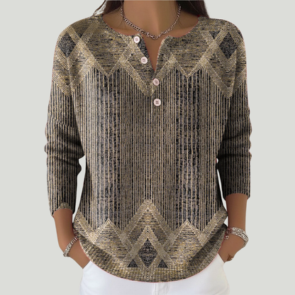 Fiorella – T-Shirt A Righe A Maniche Lunghe Dalla Linea Essenziale
