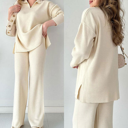 Irene – Completo Due Pezzi in Maglia Scollo a V
