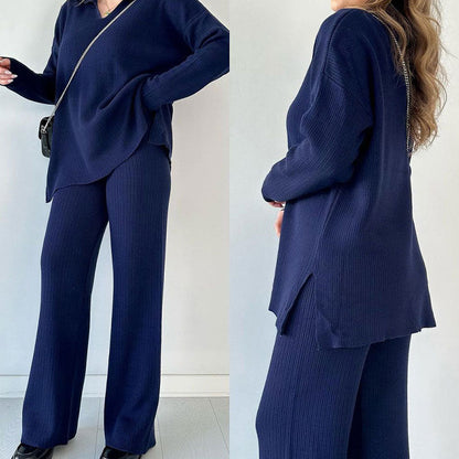Irene – Completo Due Pezzi in Maglia Scollo a V