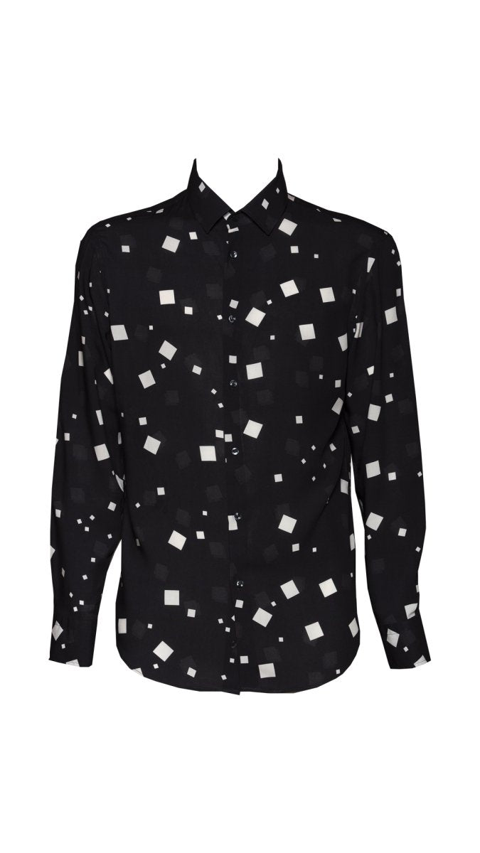 Roderic - Camicia Uomo Nera Elegante Moderna Essenziale