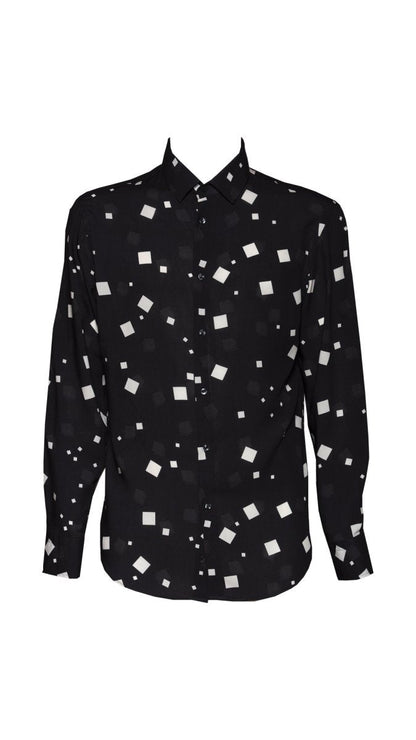 Roderic - Camicia Uomo Nera Elegante Moderna Essenziale