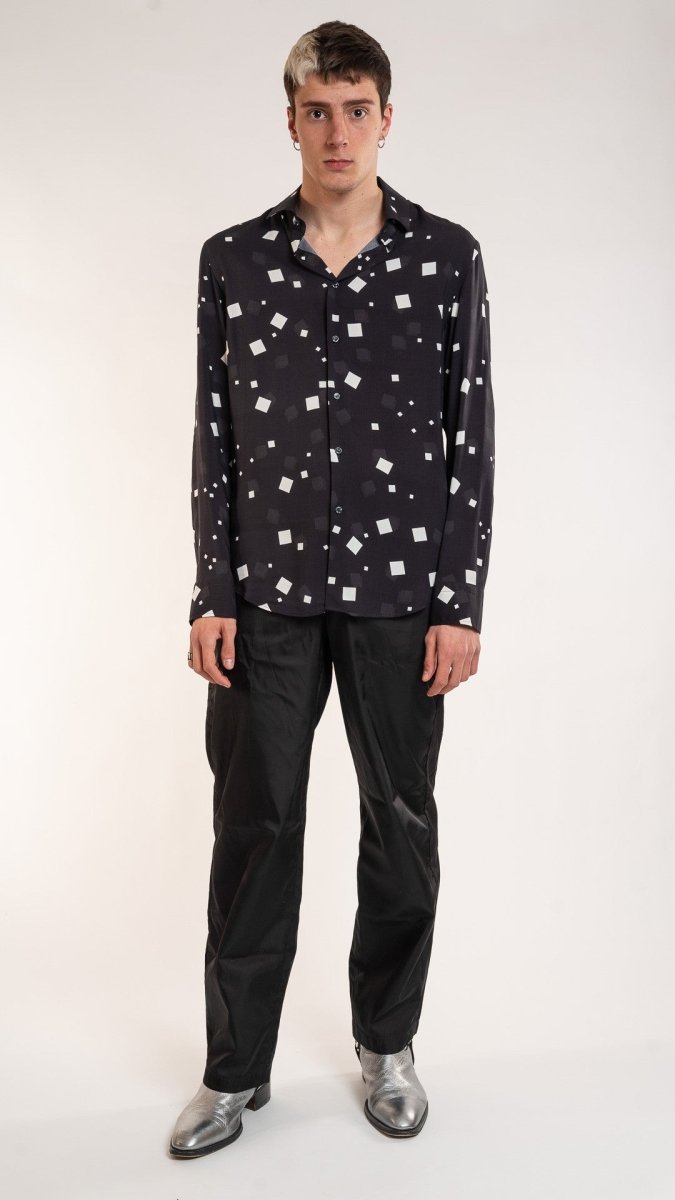Roderic - Camicia Uomo Nera Elegante Moderna Essenziale