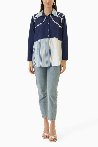 Raffa - Camicia Serena Donna Blu Elegante Moderna