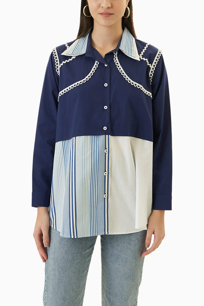 Raffa - Camicia Serena Donna Blu Elegante Moderna