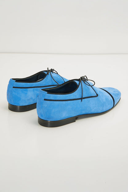 Lorisandro - Scarpe Derby Uomo Eleganti Azzurro Formale