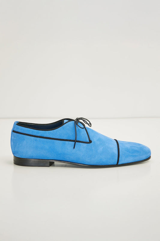 Lorisandro - Scarpe Derby Uomo Eleganti Azzurro Formale