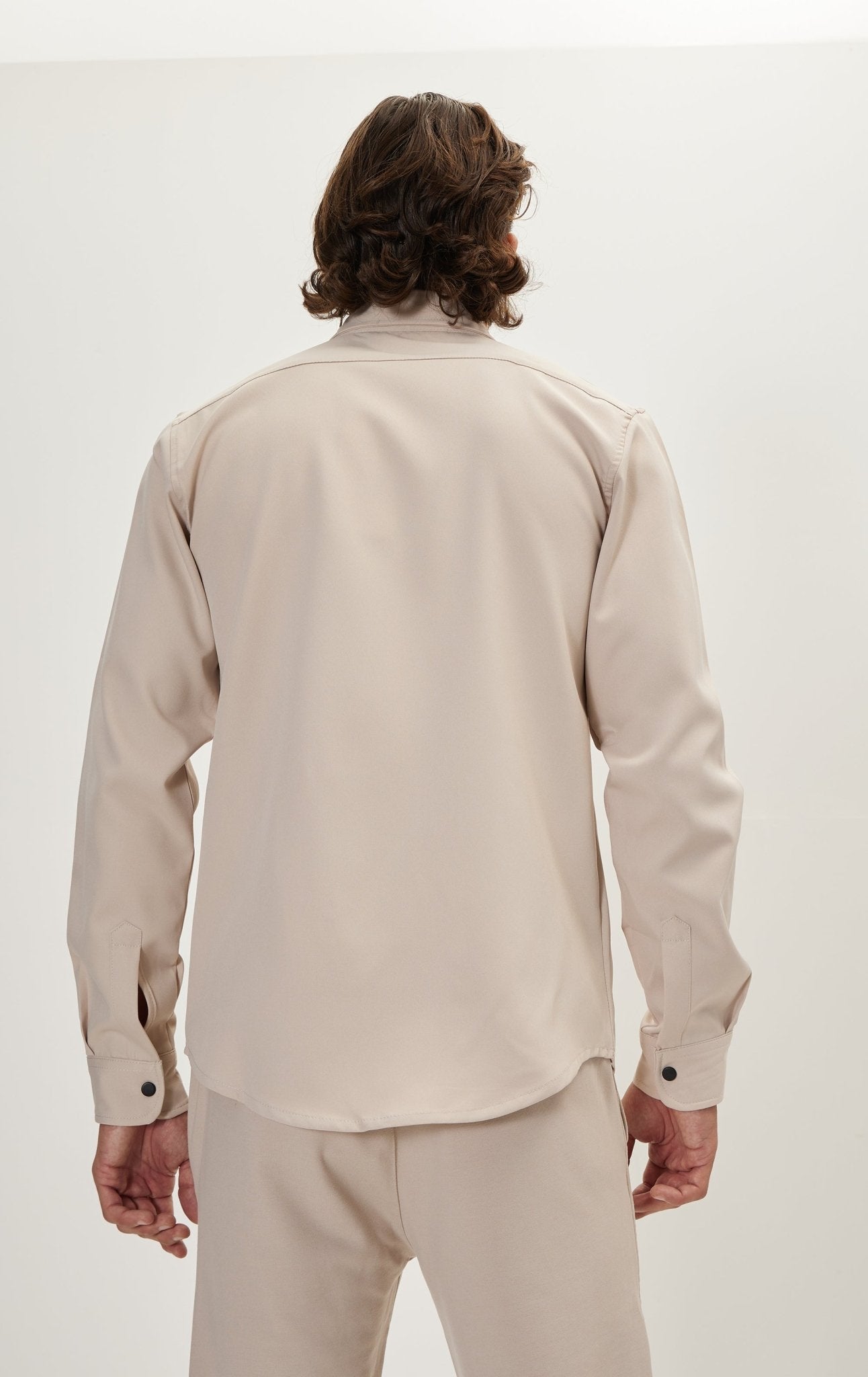 Andrea - Camicia Abbottonata Tono su Tono Stone