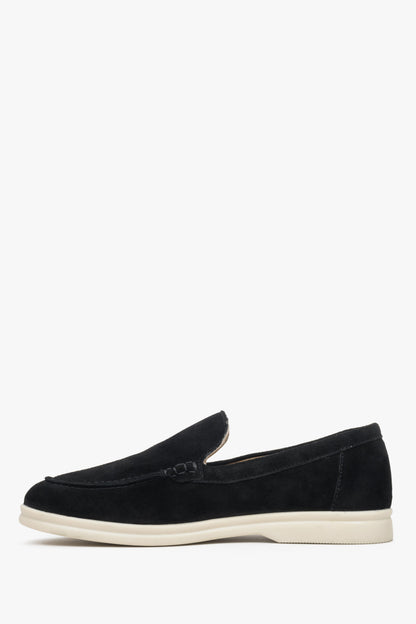 Clelia - Women's Black Genuine Velour Loafers Estro ER00113447