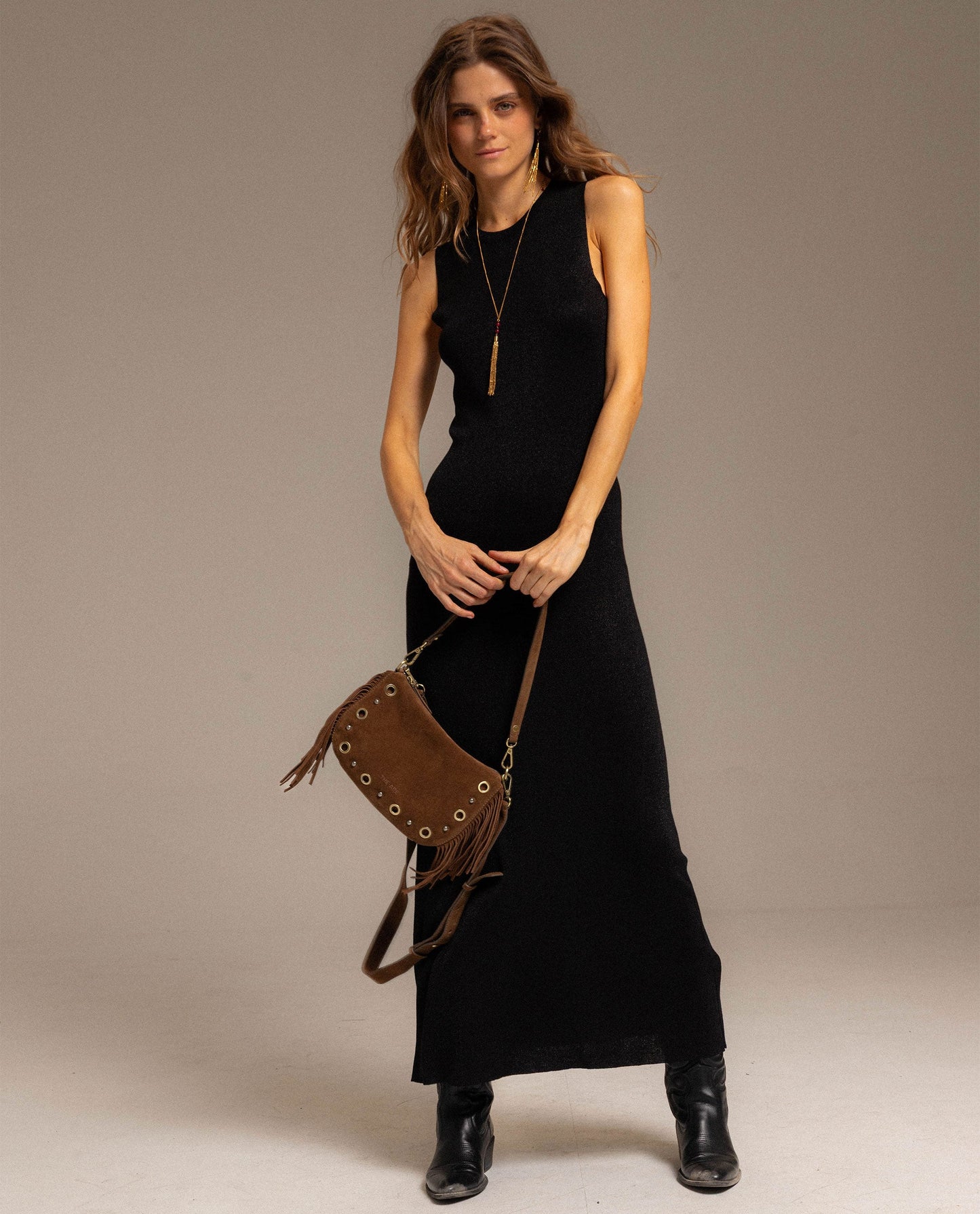 Debora - Vestito Nero Elegante Donna Romantico Serata Evento