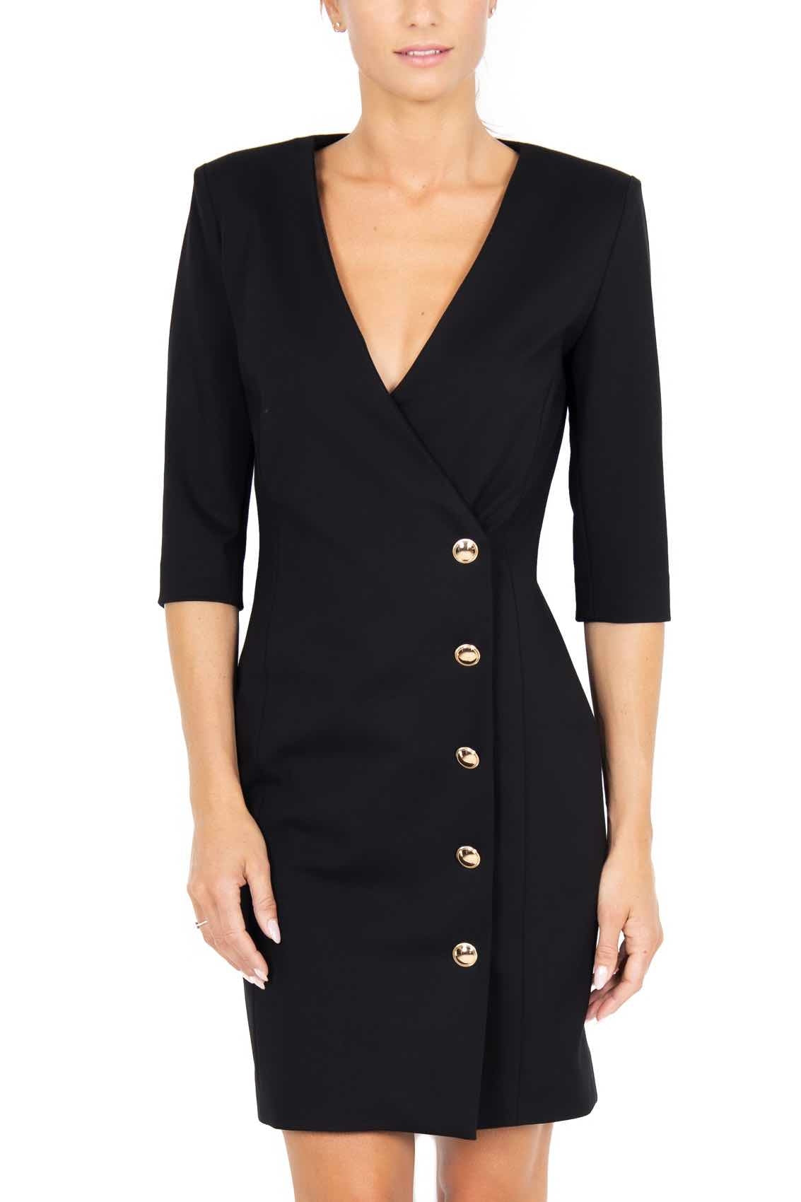 Kenia - Abito Corto Donna Nero Elegante Moderno