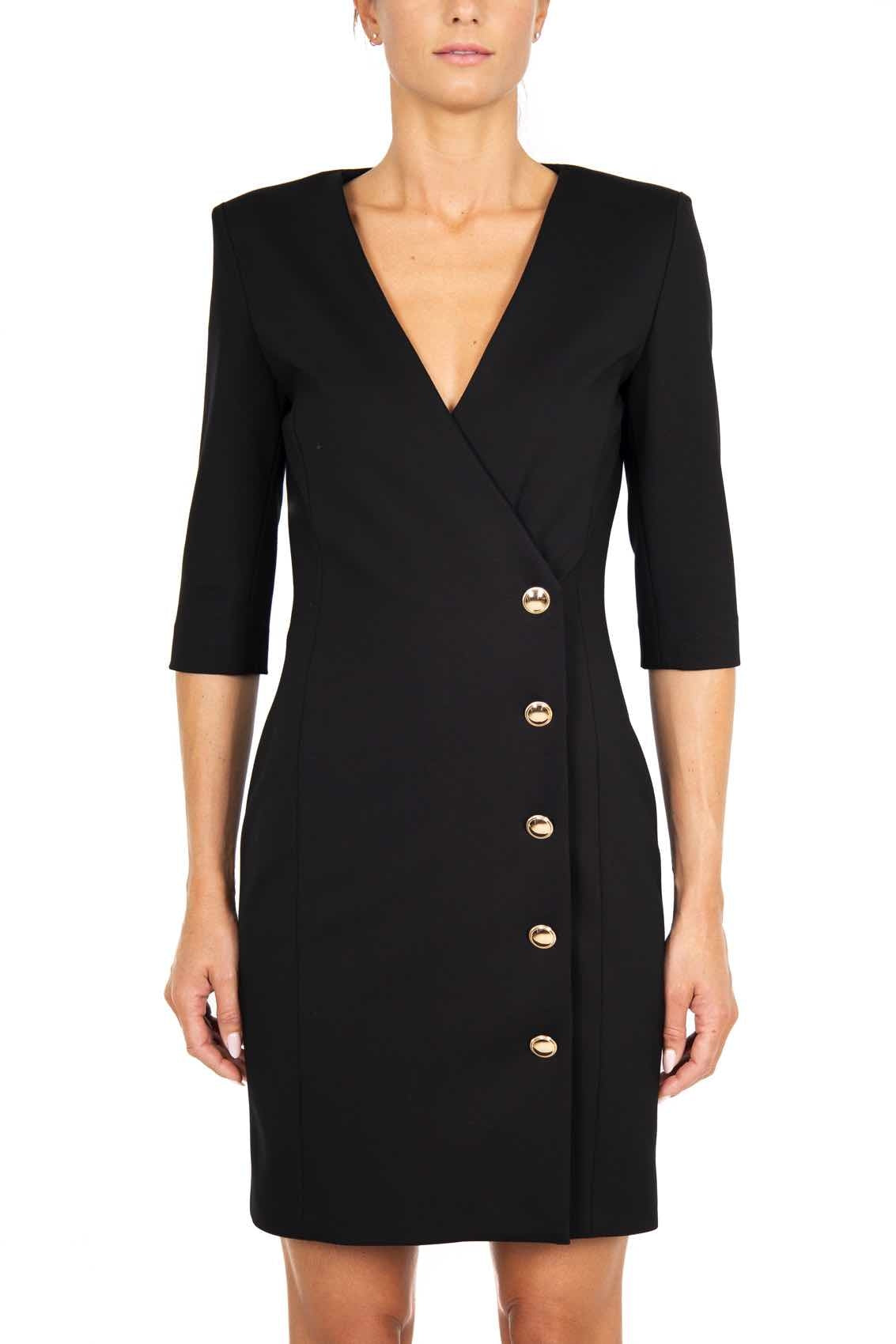 Kenia - Abito Corto Donna Nero Elegante Moderno