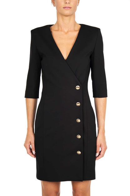Kenia - Abito Corto Donna Nero Elegante Moderno