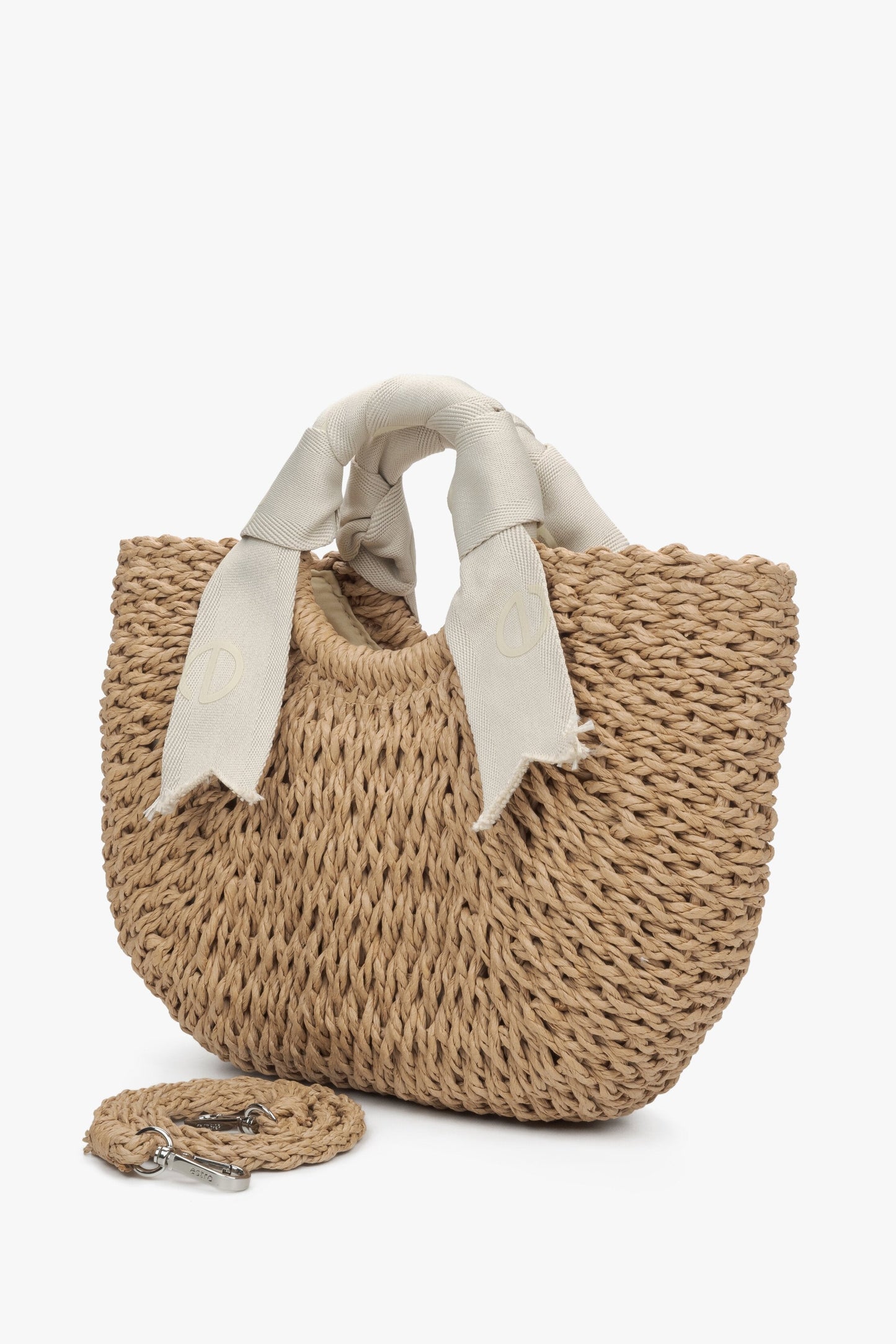 Dafne - Borsa Cestino Intrecciata Beige Donna Elegante