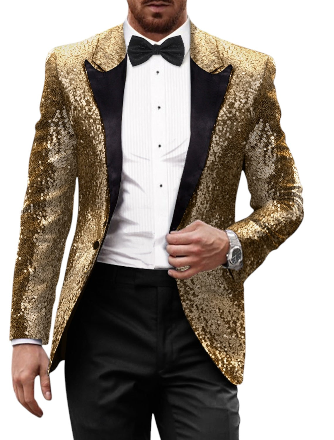 Hugo - Blazer Uomo Retrò con Effetto Glitter